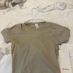 lululemon athletica Short Sleeve Performance Top — Taupe